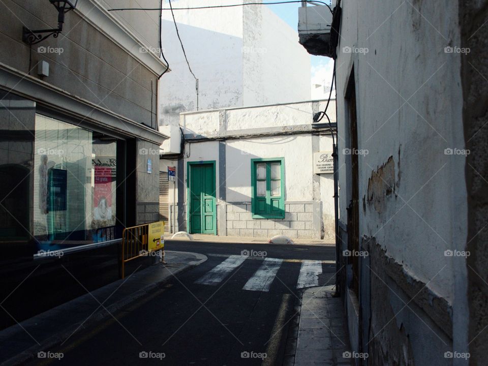 Shady alleyway in Arrecife, Lanzarote.