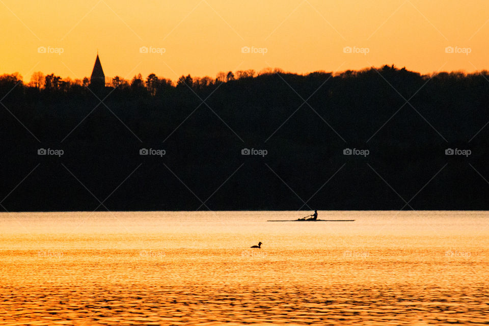 Sunset at lake