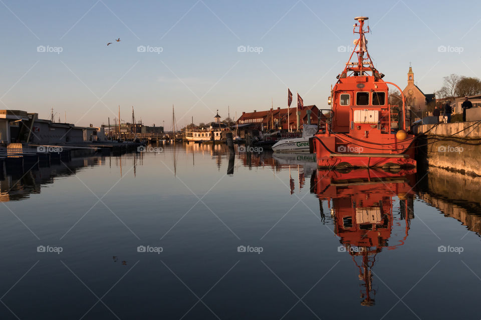 Gothenburg, Klippan harbor beautiful reflection at sunset , solnedgång hamnen vid Klippan, Göteborg, Sverige 