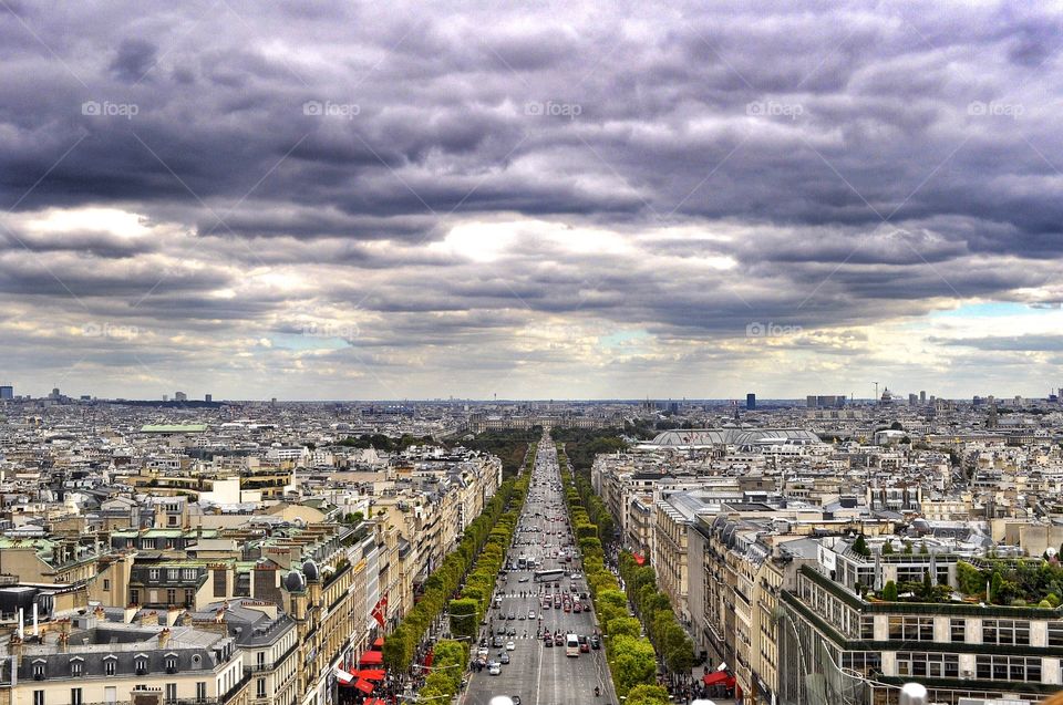 Paris, France from l'arc de triomphe