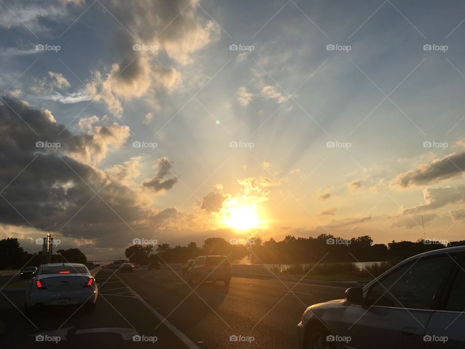 Beautiful evening sky in Florida 