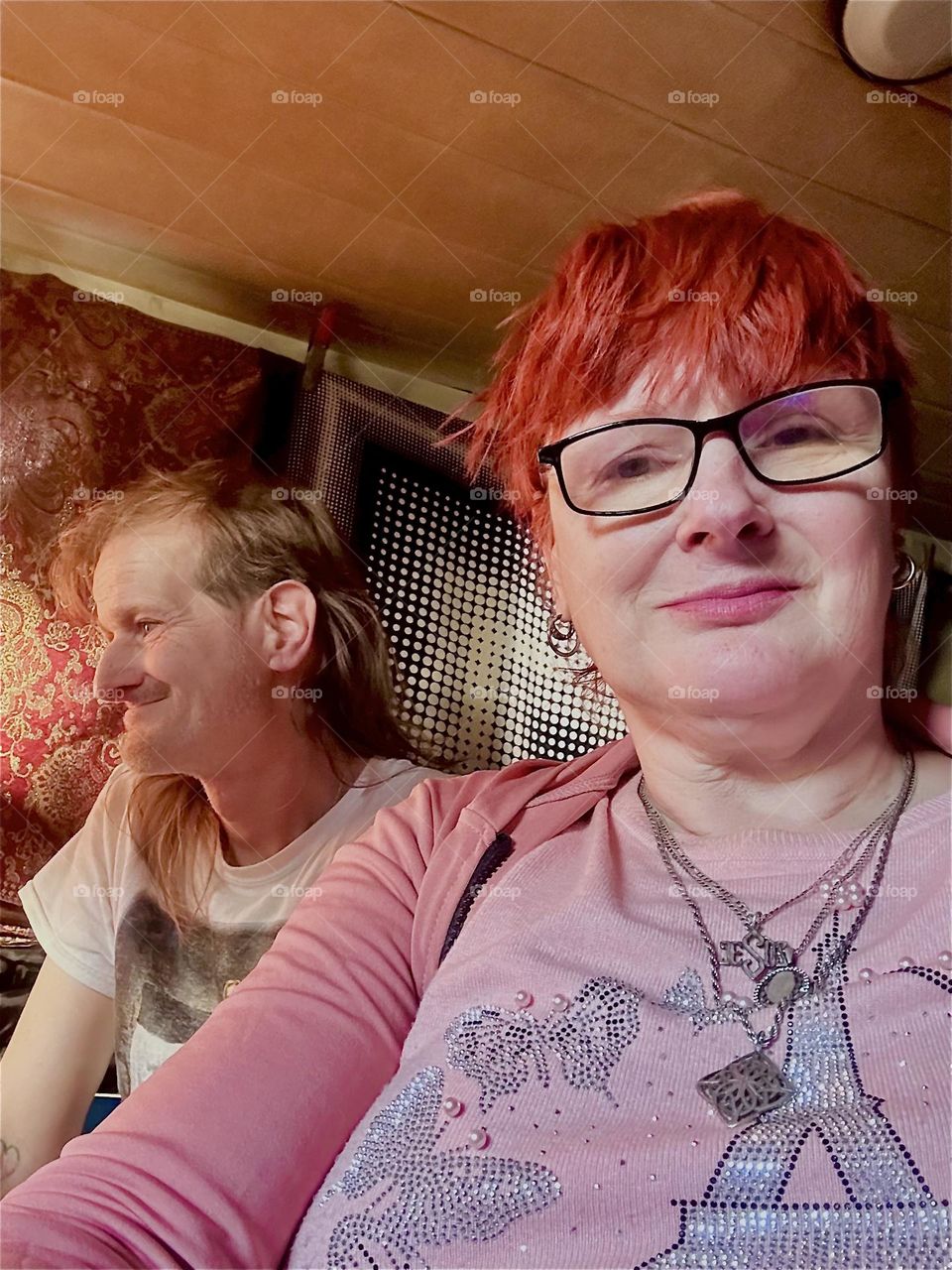 This is me, „Petra Schiller“ a.k.a. „Maxine Firefox“ a.k.a. „Maximiliane Feuerfuchs“ and partner „Timothy Trespas“ aboard „Salvation“, the „28 ft 1969 Luhrs“ cabin cruiser at „Newtown Creek“ in LIC, Queens that is our home. 2024. Hypnotic Productions