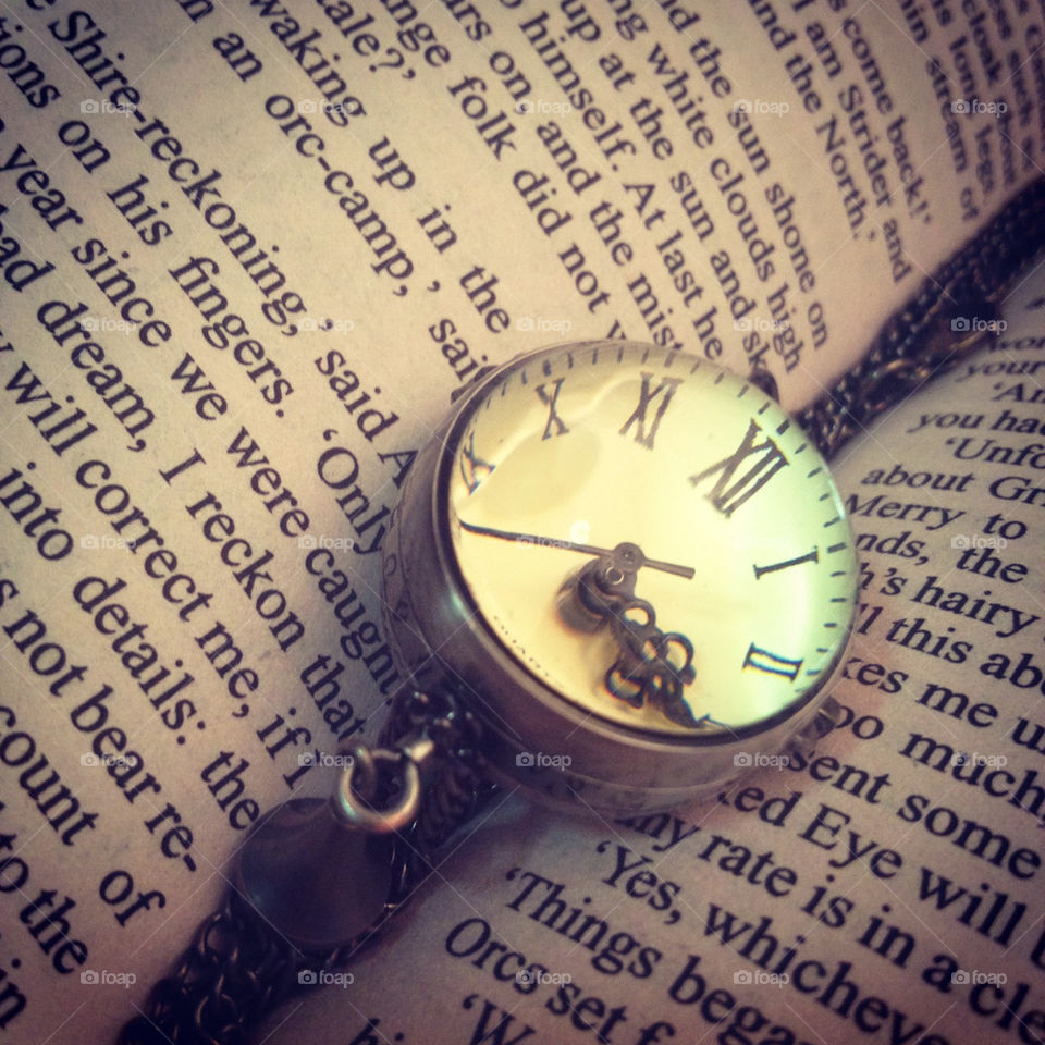 book clock necklace watch by jnlee13
