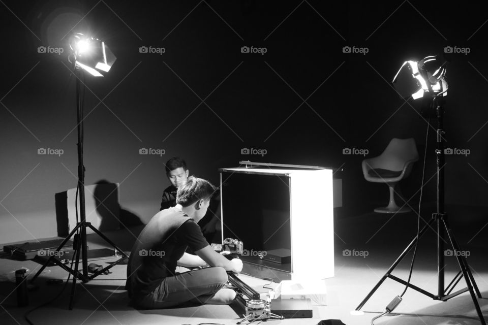 cameraman working in the studio