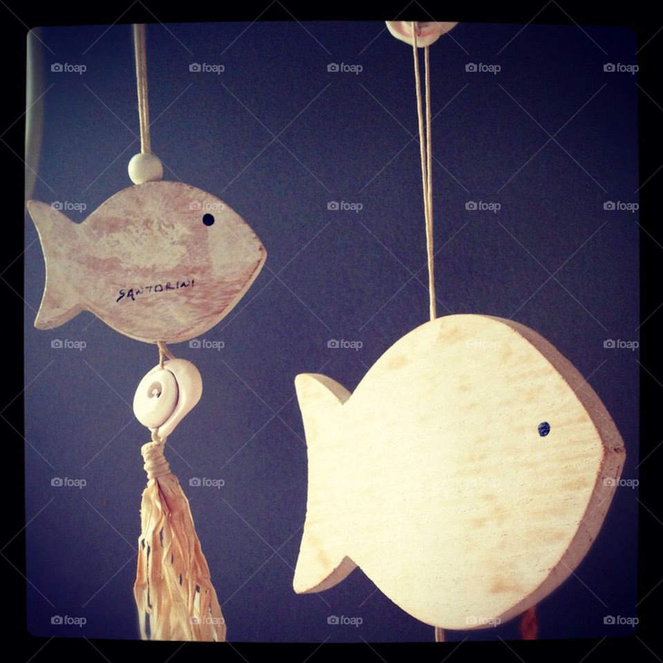 blue wood summer fish by ourania