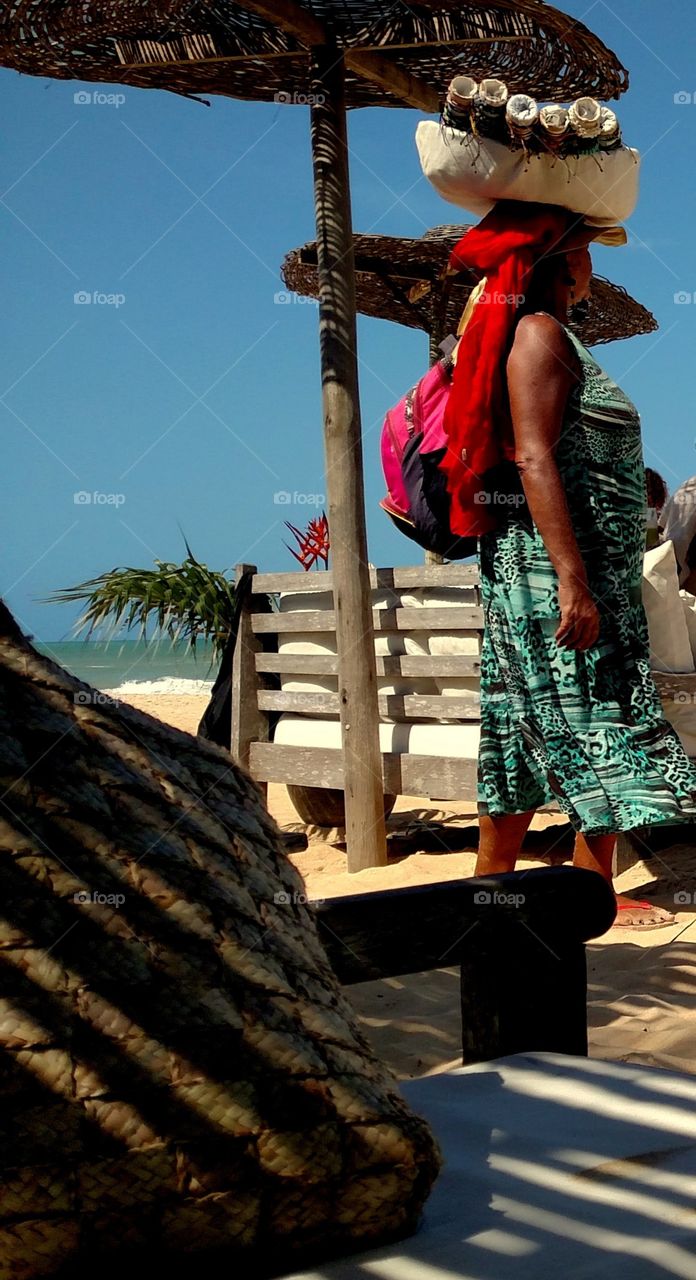 Female Beach Vendor in Trancoso Brazil