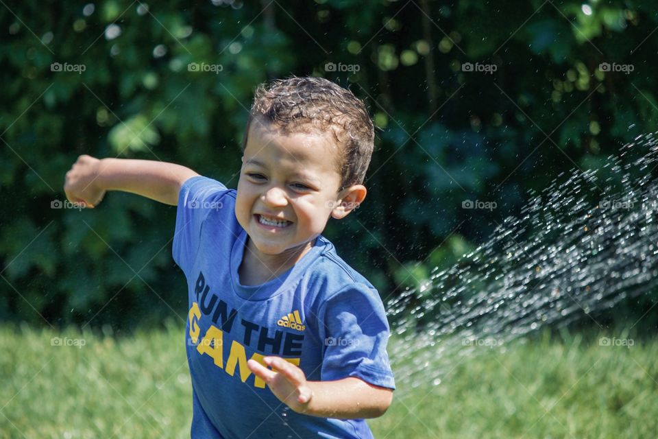 Through the sprinkler 