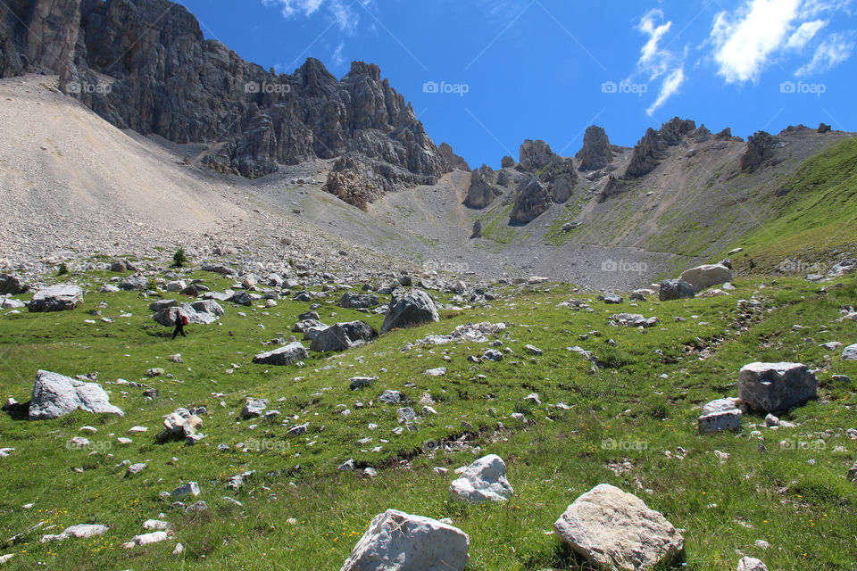 Hiking trail in the mountains 