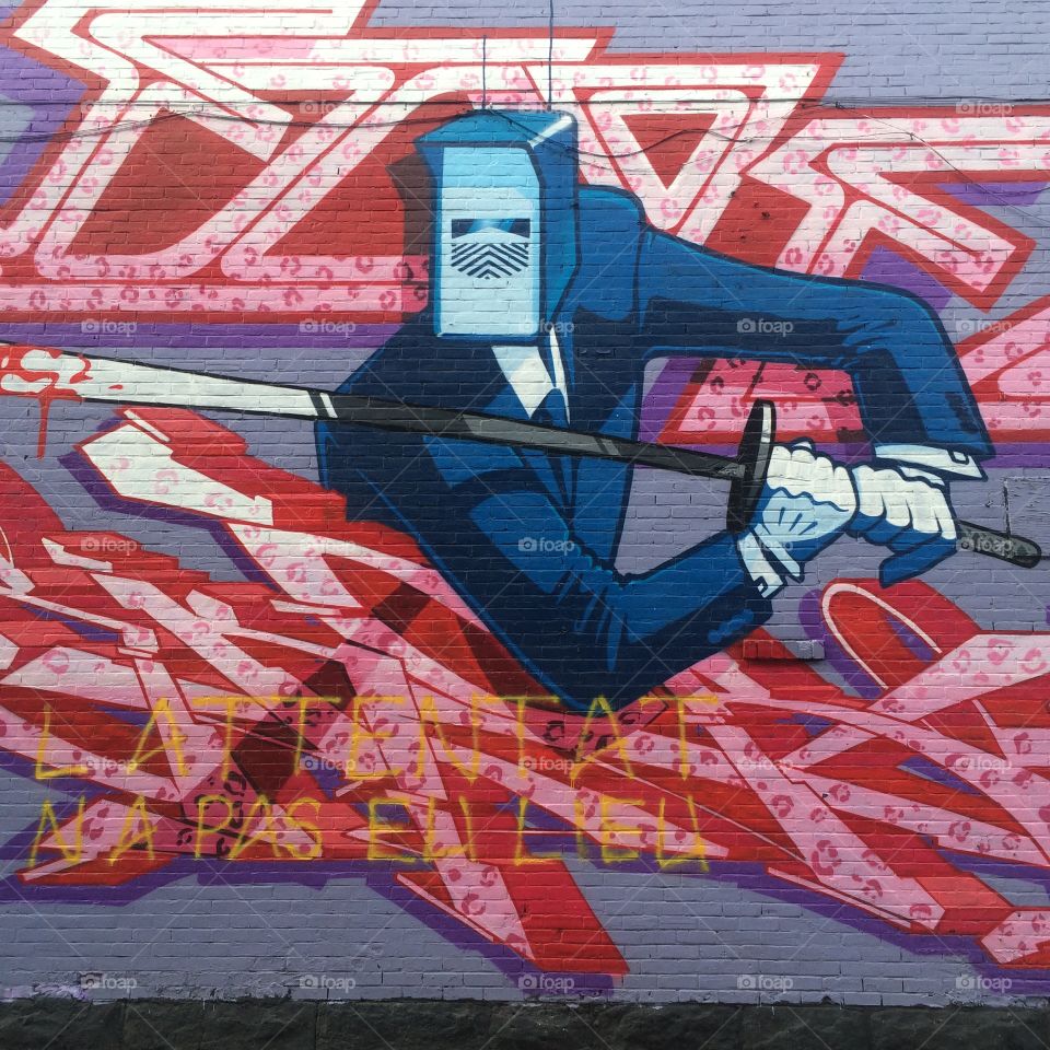 Colorful streetart on a urban wall