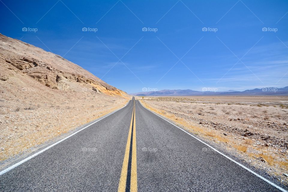 View of roads in Death Valley desert, California