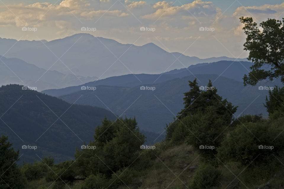 Mountains at sunset