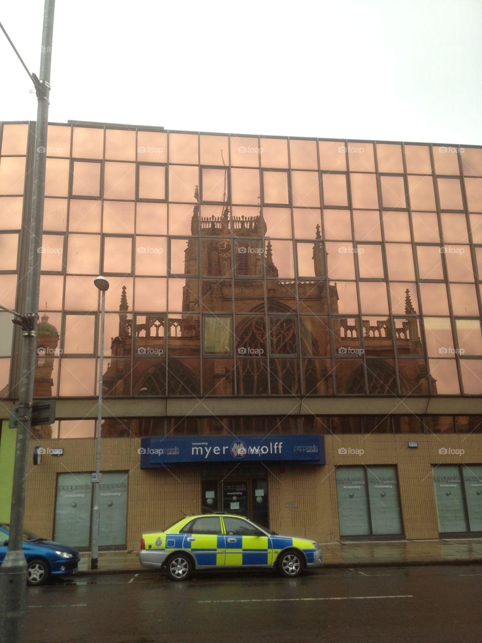 Reflect. Spotted this reflection on the walk through the centre of Leeds