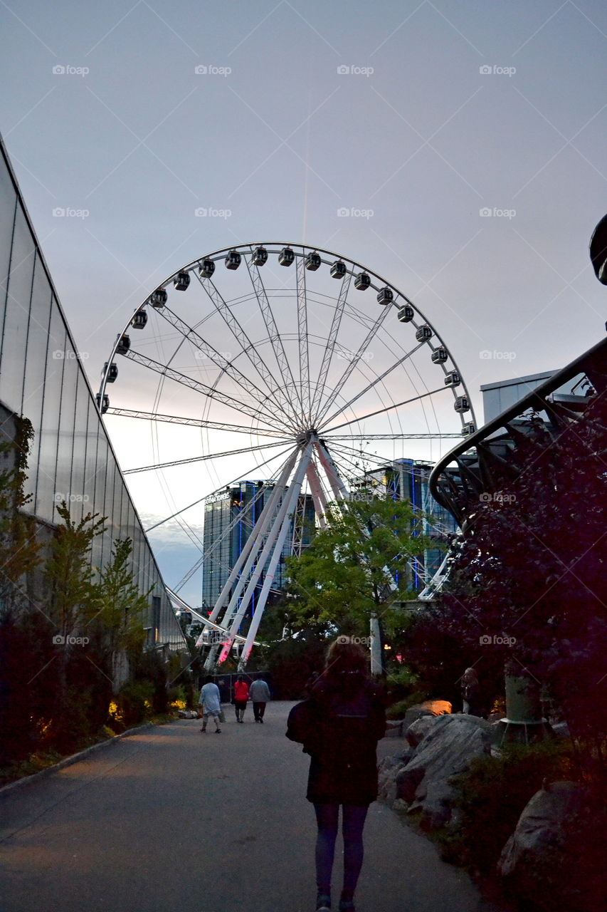 Ferris wheel and people