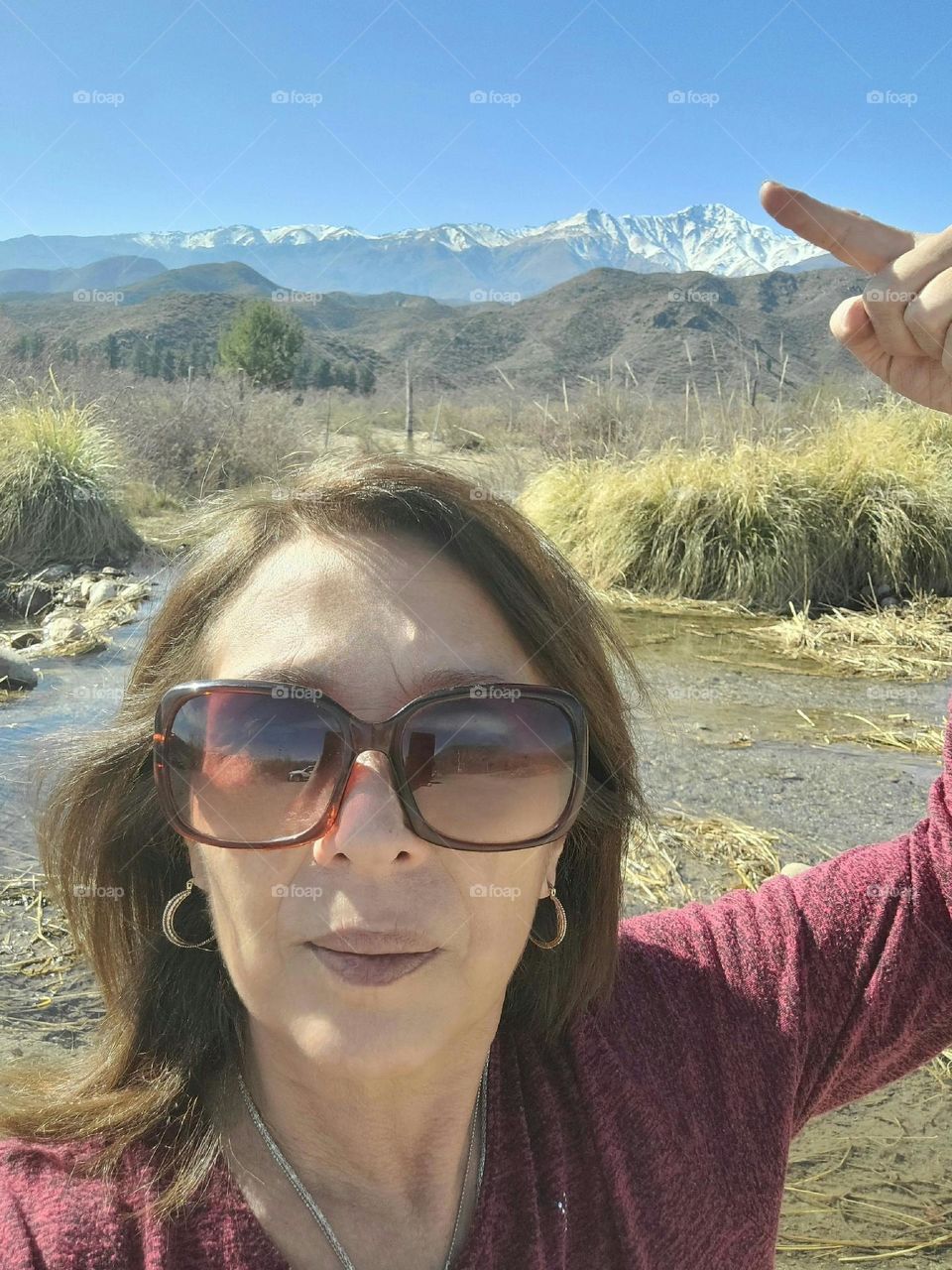 mi selfie te muestra la montaña