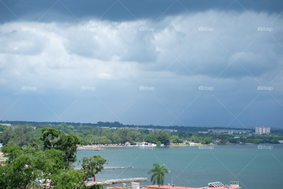 Storm coming in from ocean in Cienfuegos, Cuba