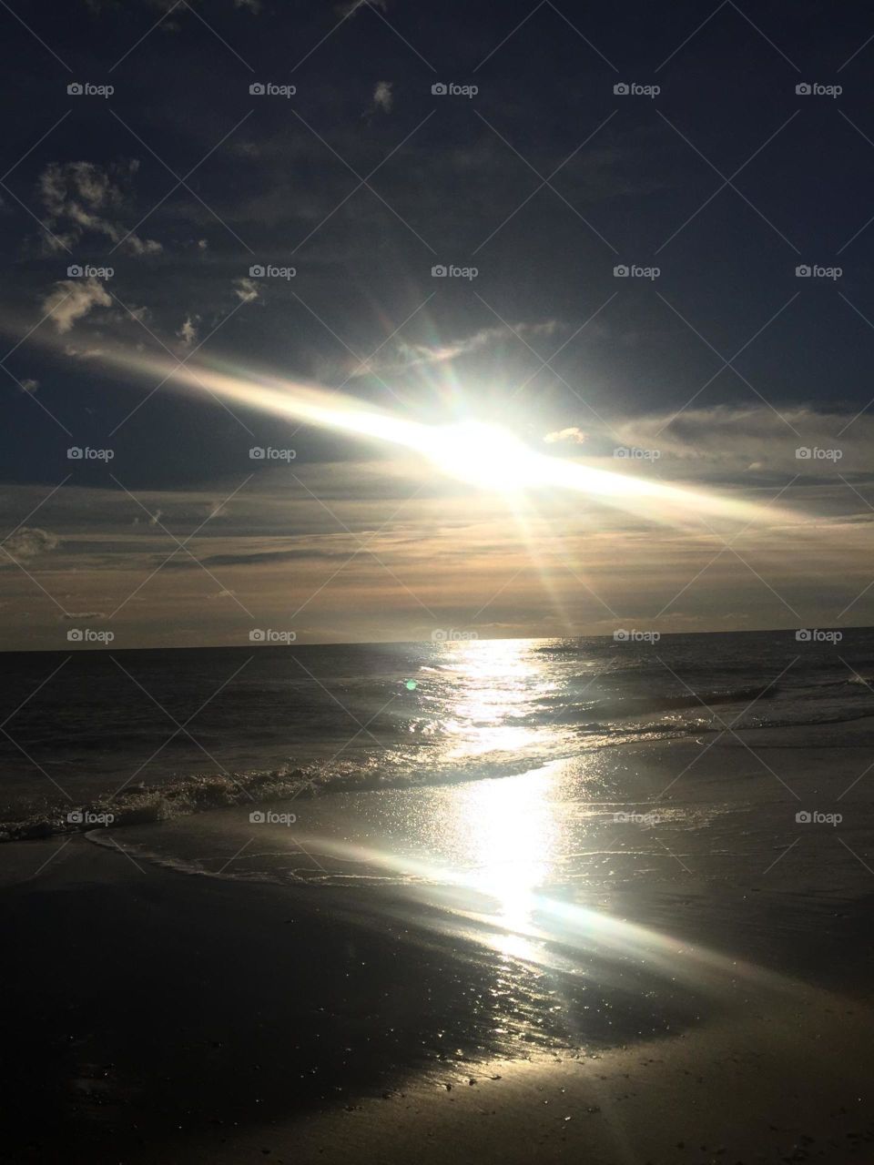nightfall at the beach