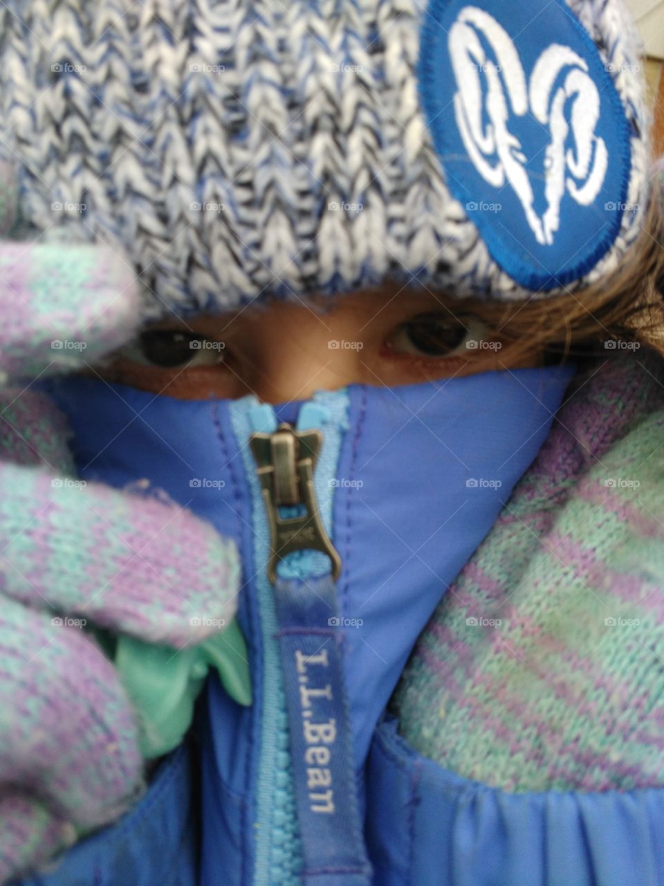 bundled up for the walk to school