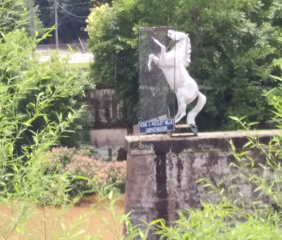 horse statue on bridge