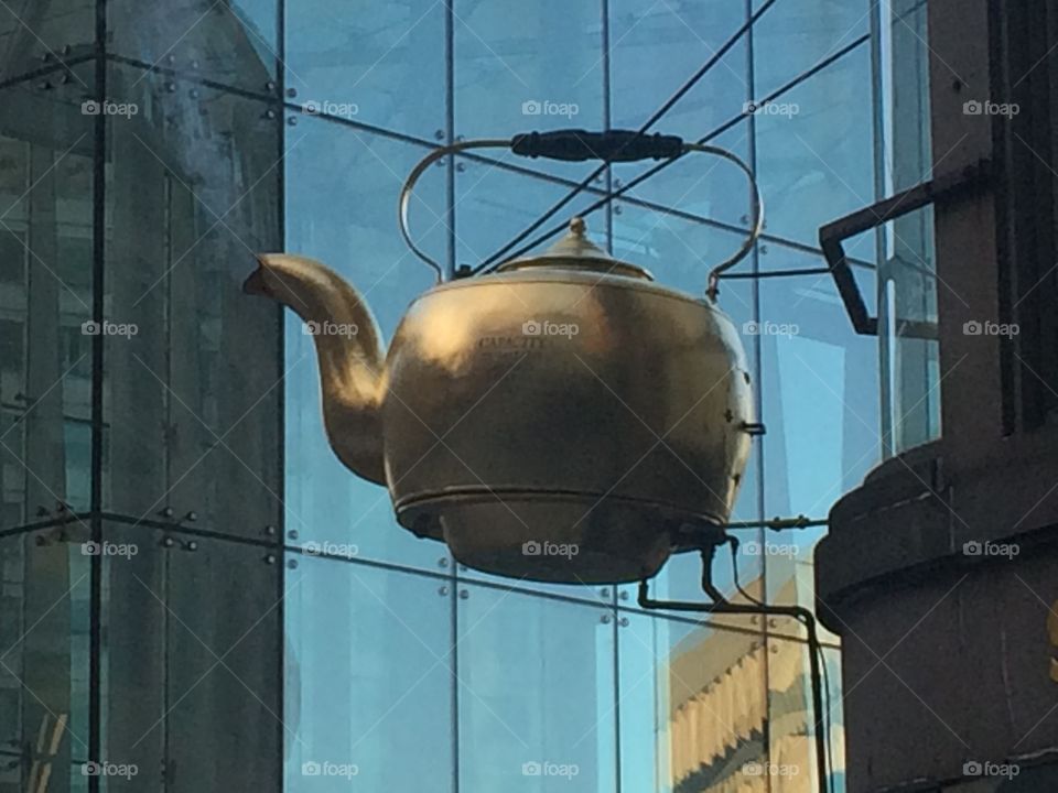 Gold tea pot