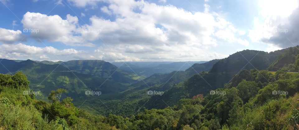 Rio Grande do Sul mountains. beautiful florest. Pano photo.