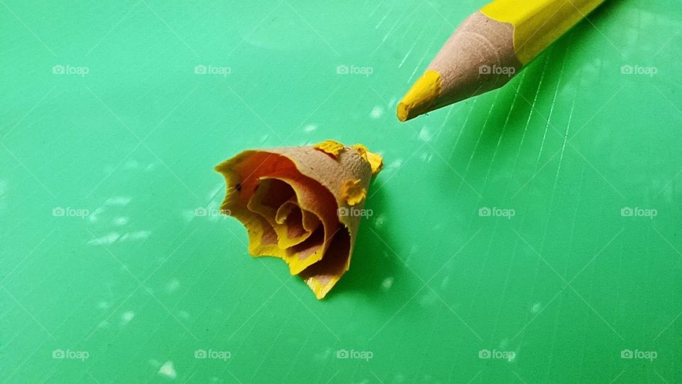 pencil and pencil shavings