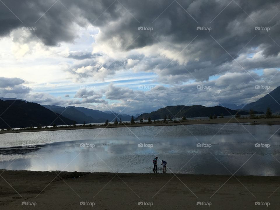 Clouds and lake