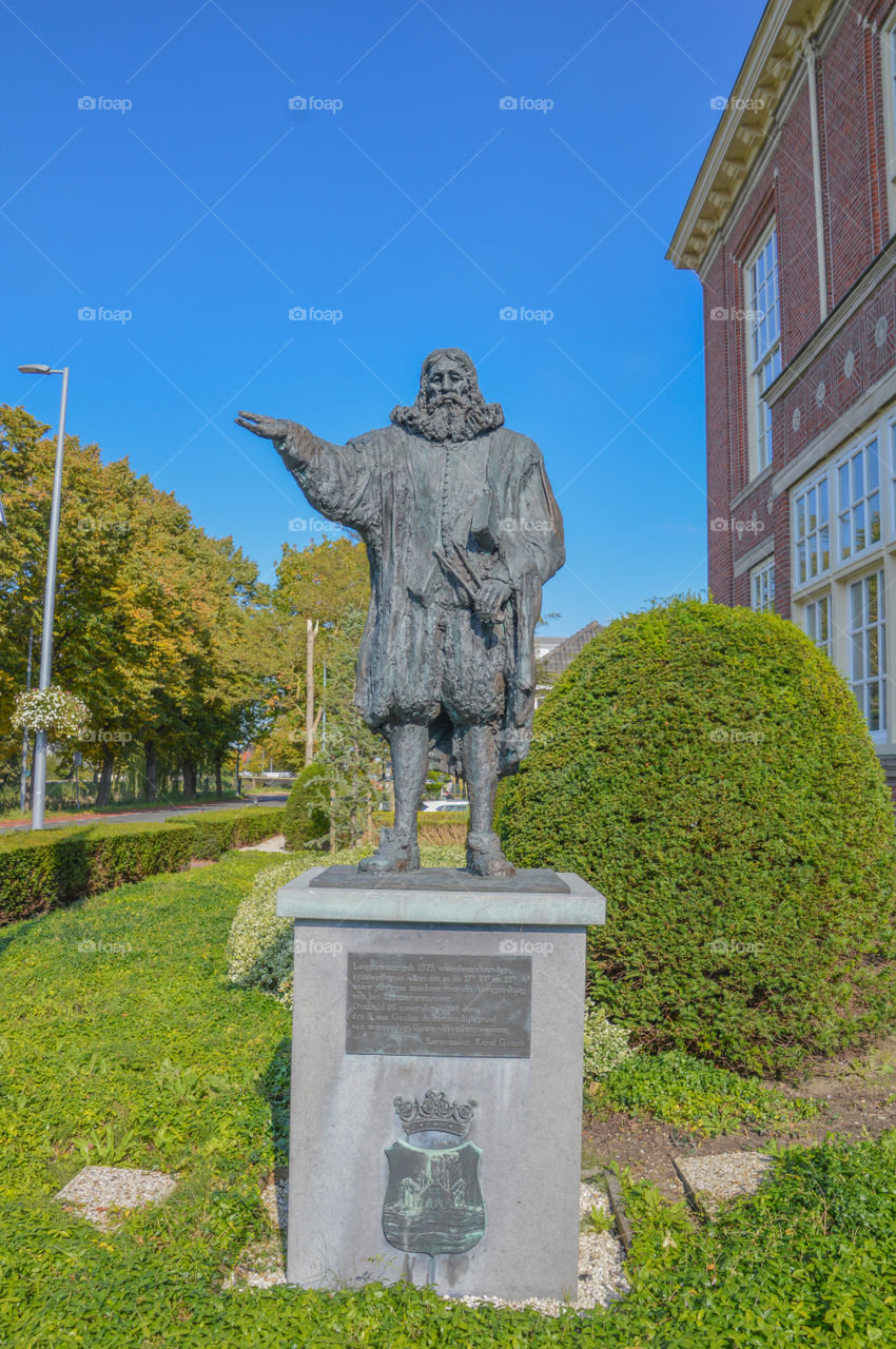 Jan Adriaansz Leegwater Statue At Hoofddorp The Netherlands