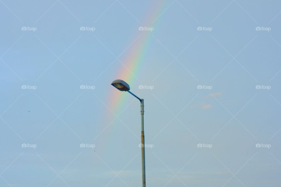 highway lights and rainbows