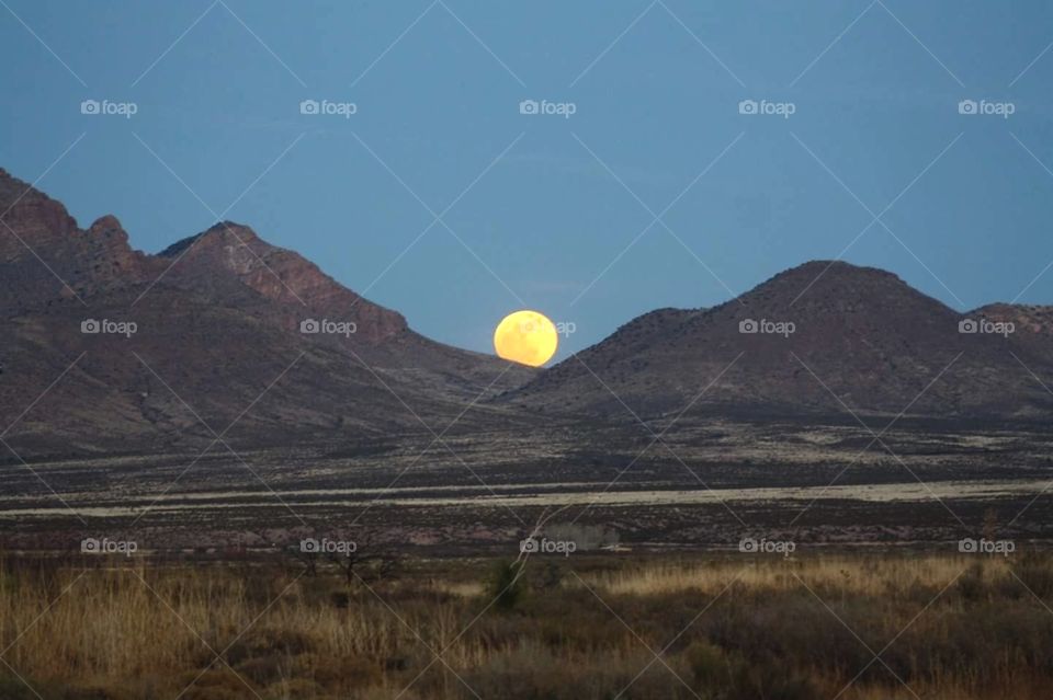 Moon coming up over the Peloncillo Mtns in New Mexico