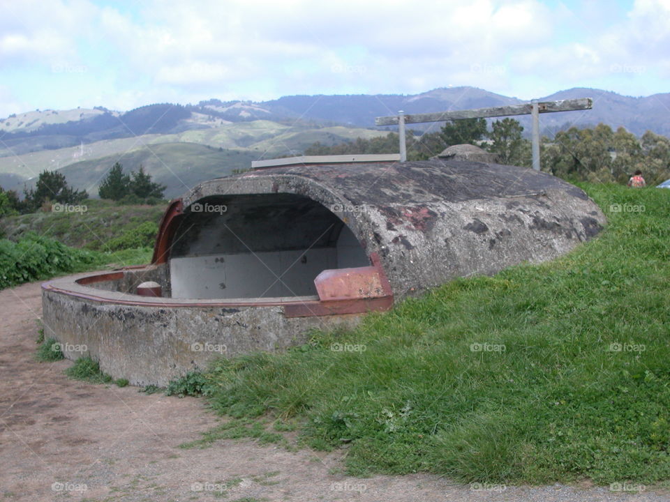 Field with hills and fortification