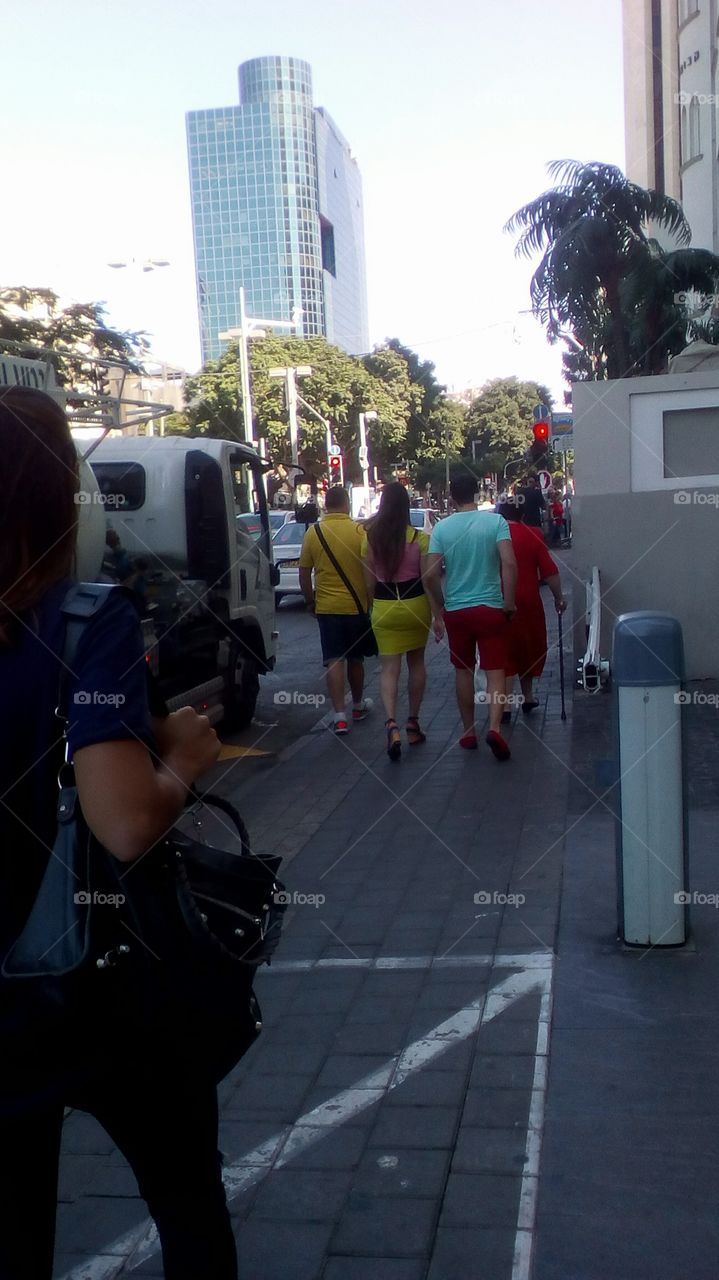 People in city of Tel Aviv