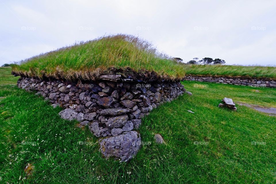 Iron Age stone structure . Stone building at the Iron Age farm in Stavanger,Norway. 