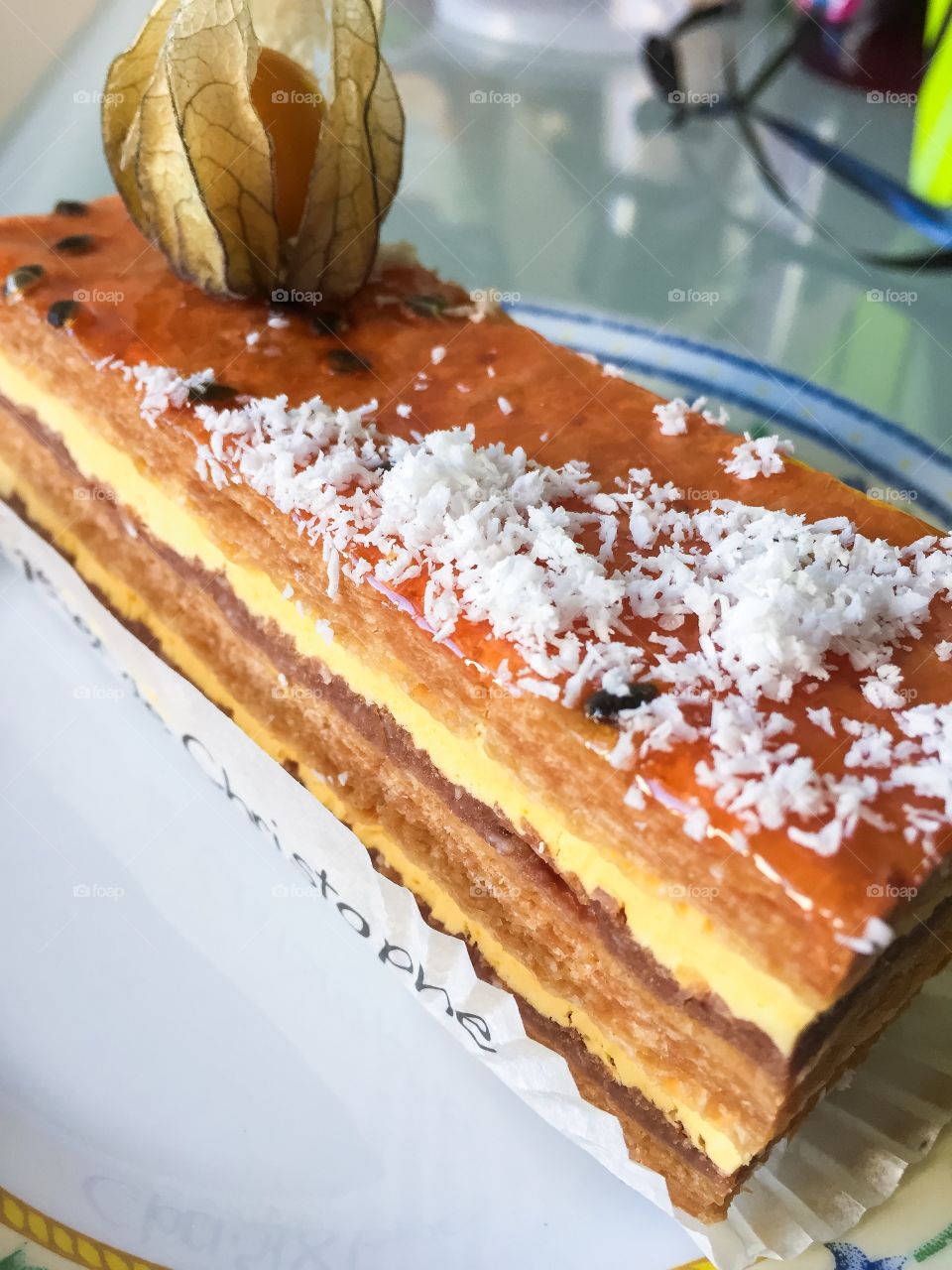 Desserts in a French cafe in Paris.