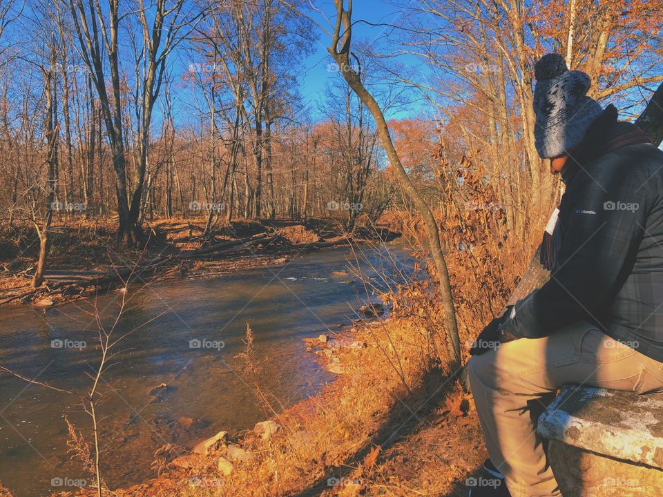 Hiking in upstate New York, Woman hiking in the Fall, Autumn hiking with colorful leaves, Woman pondering life while in nature, Person enjoying nature, Autumn hike along a river, Catskill Mountain hiking, Hiking in Nature 