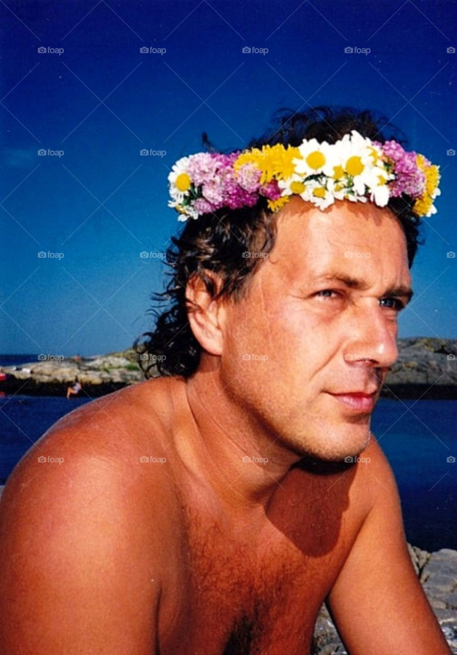 flower face summer man by merethe