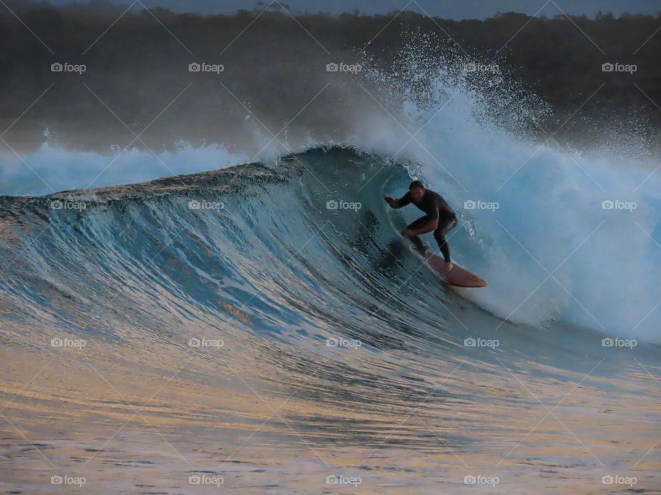 Barrel wave surfing