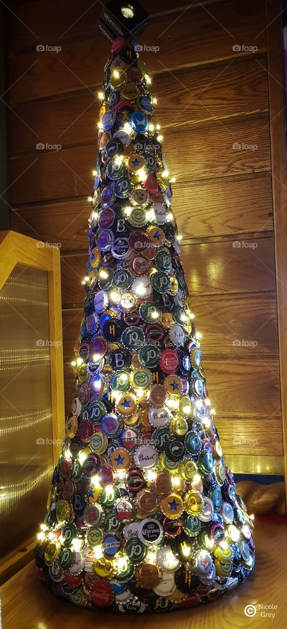 bottle top Christmas tree