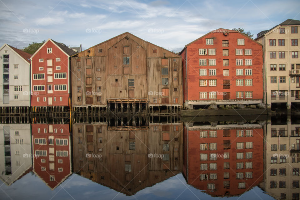 Reflections on the Nidelva River in Trondheim 