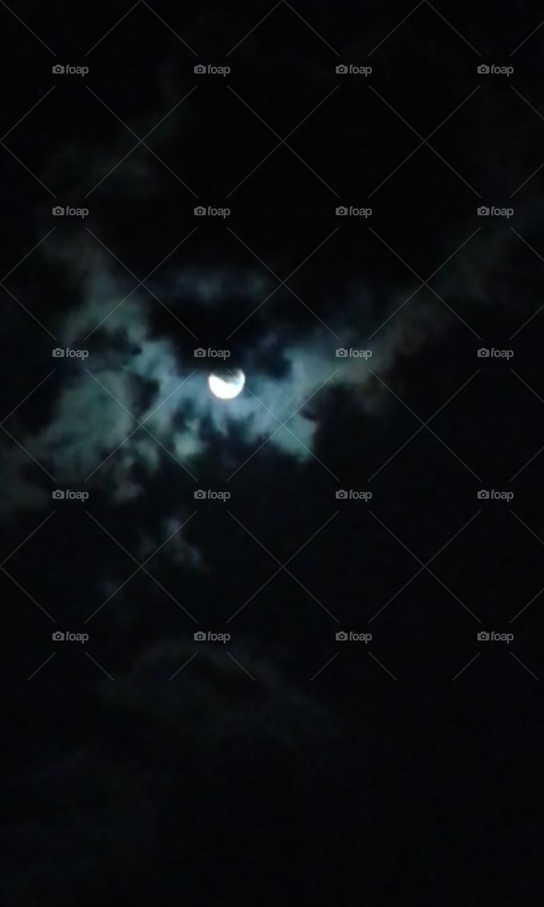 Moon and clouds