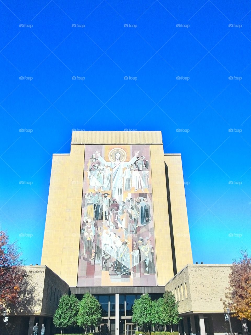 notre dame library. touchdown Jesus