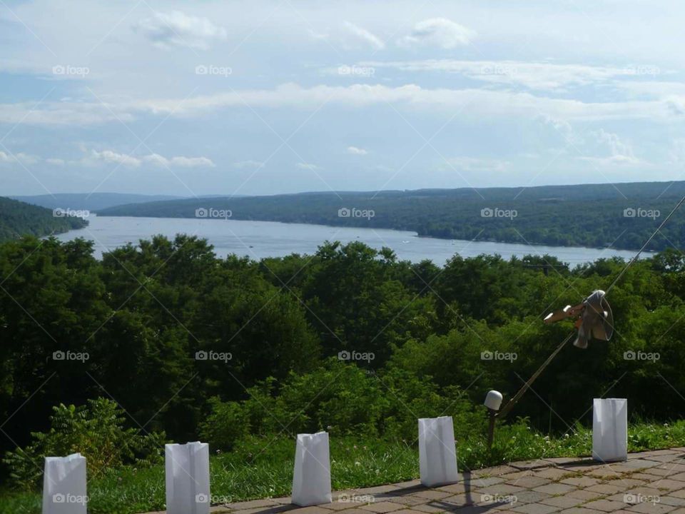 on and on. Keuka lake from balcony at restaurant