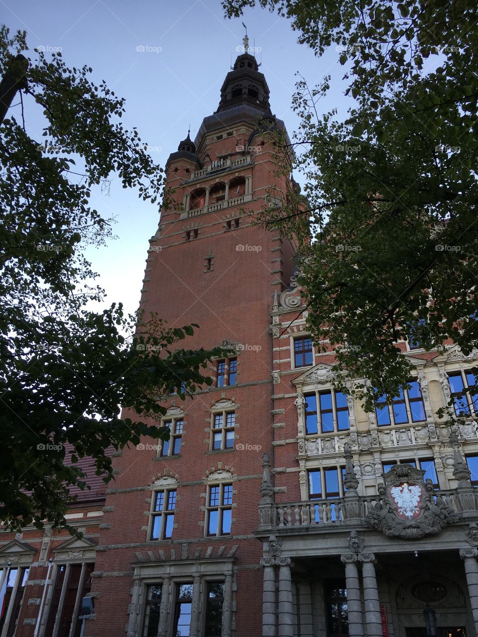 Szczecin in Poland in the evening