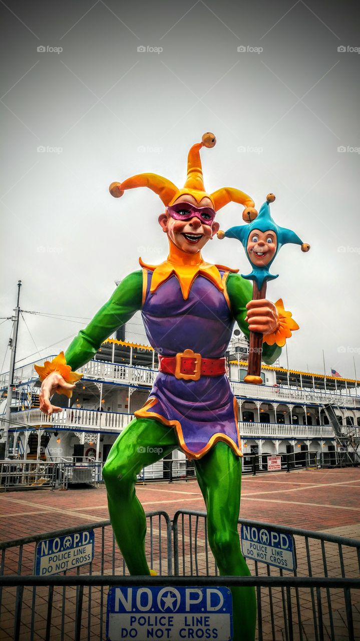 Mardi Grad Jester in New Orleans Louisiana