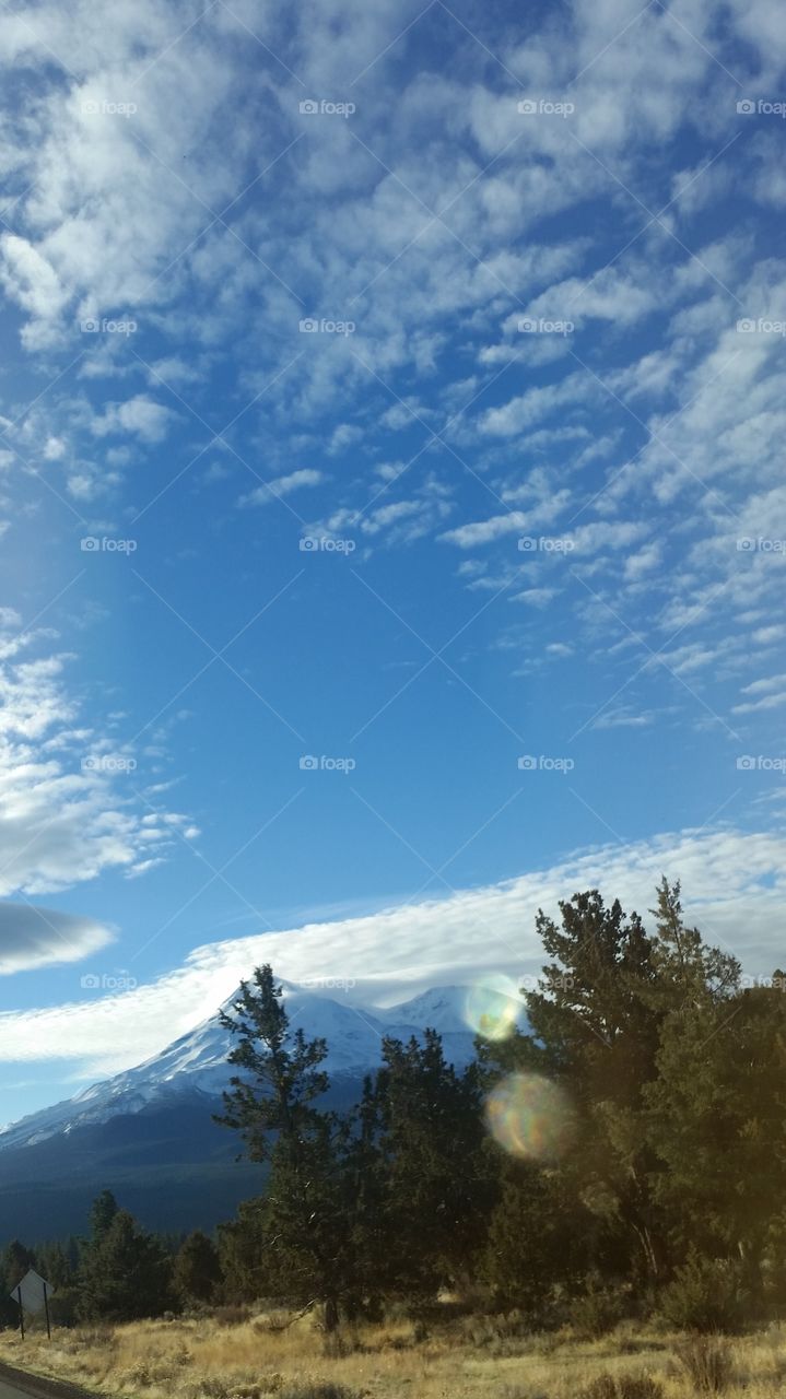 Mount Shasta with funny reflection