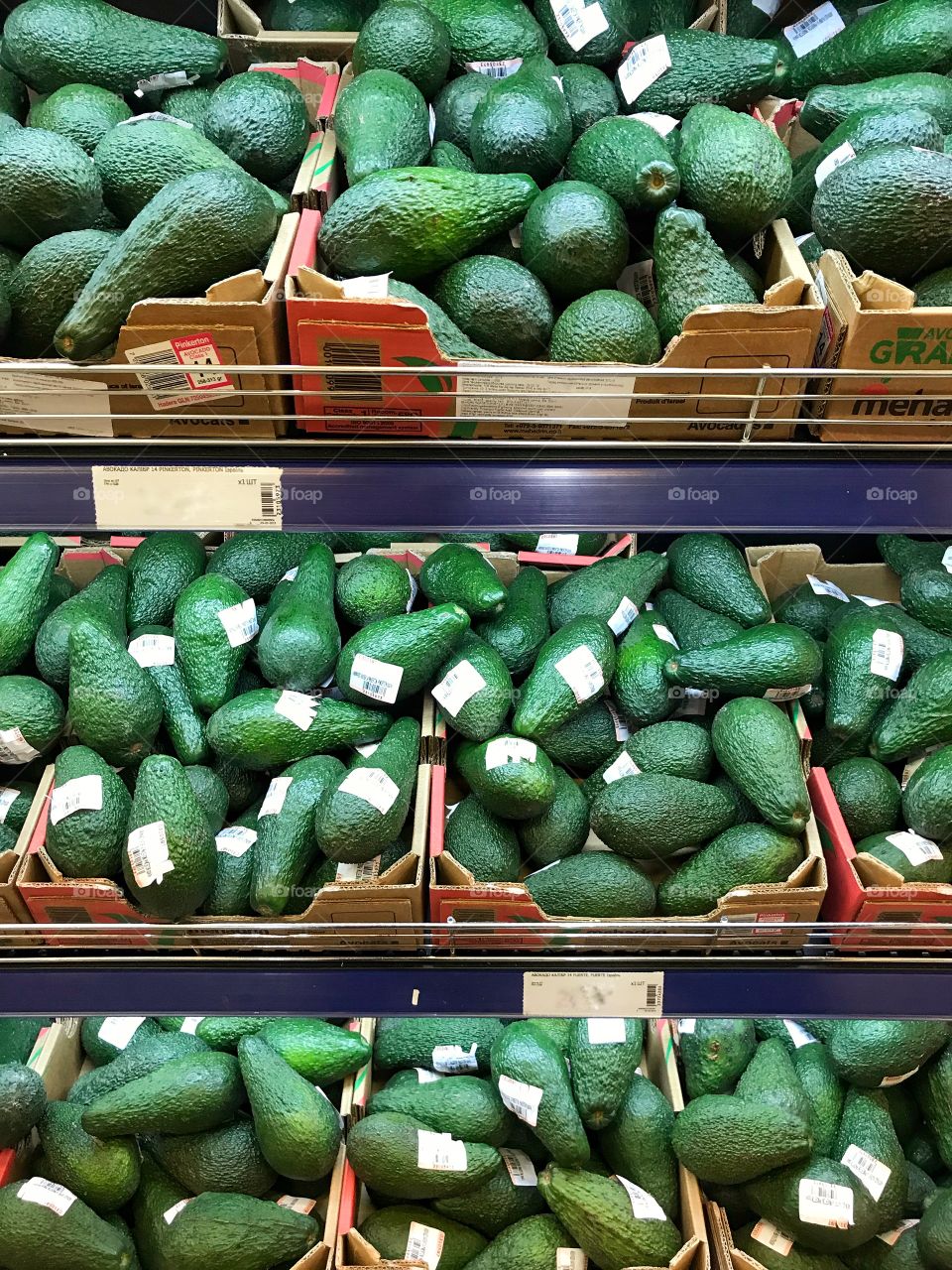 Avocado background. Supermarket 