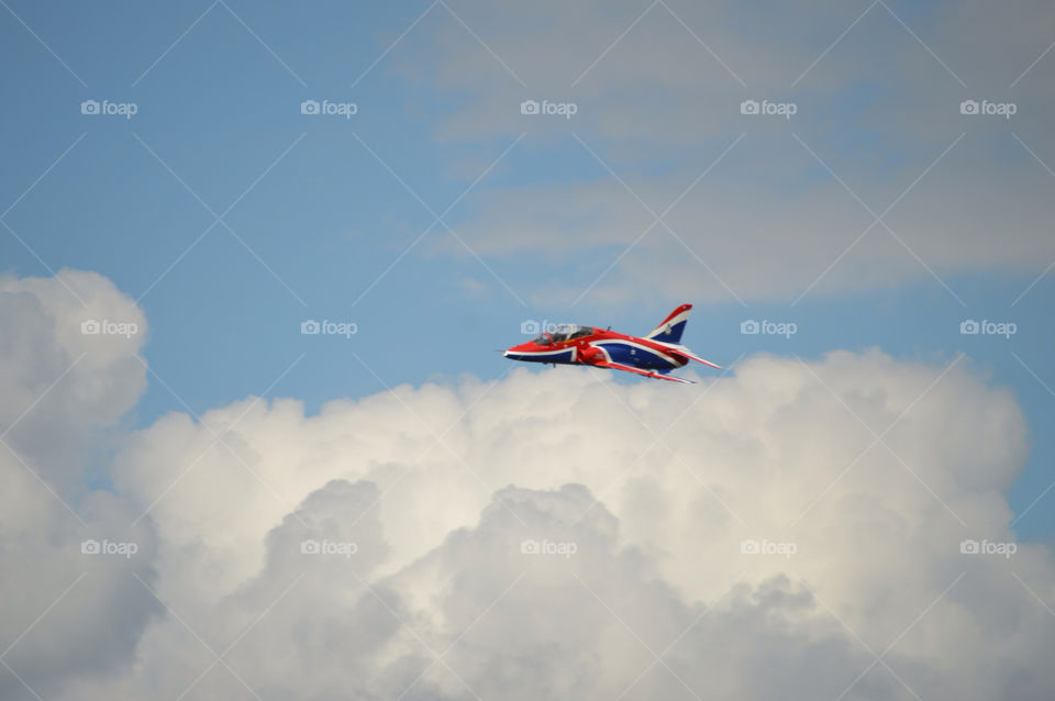 sky flying plane cloud by craigyman