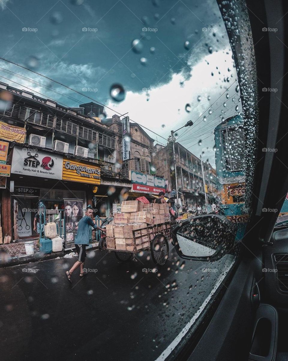 When raindrops fall and you are sitting in the car