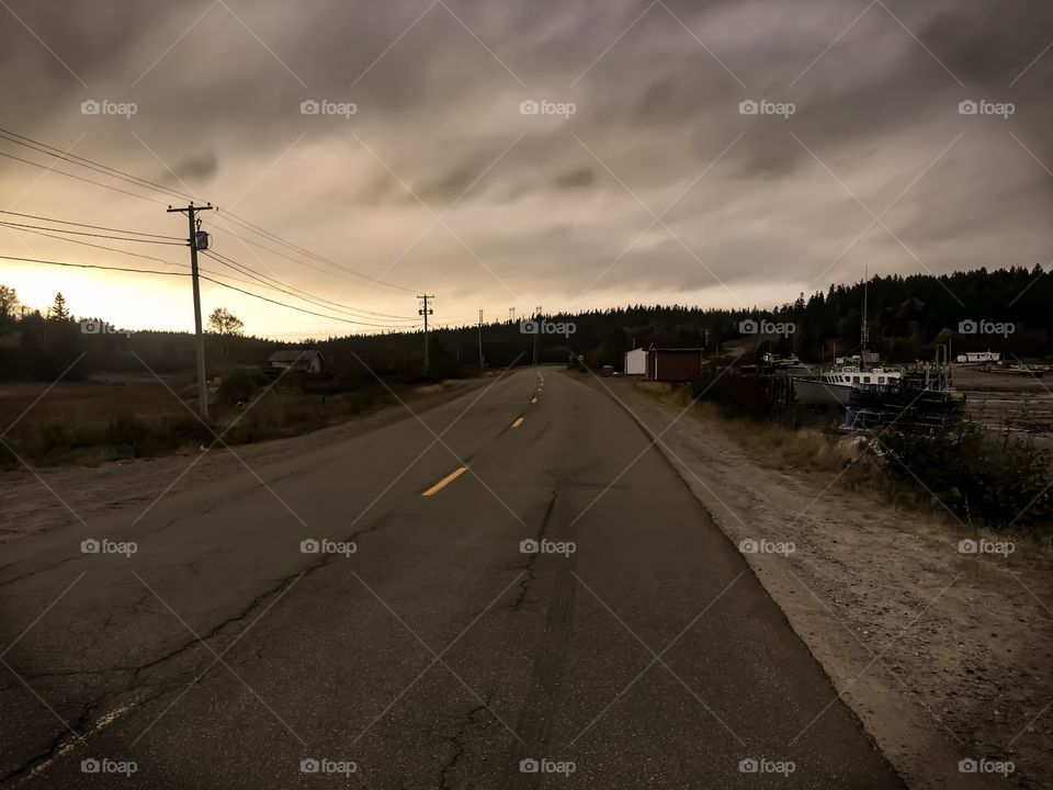 Rural road in New Brunswick, Canada 