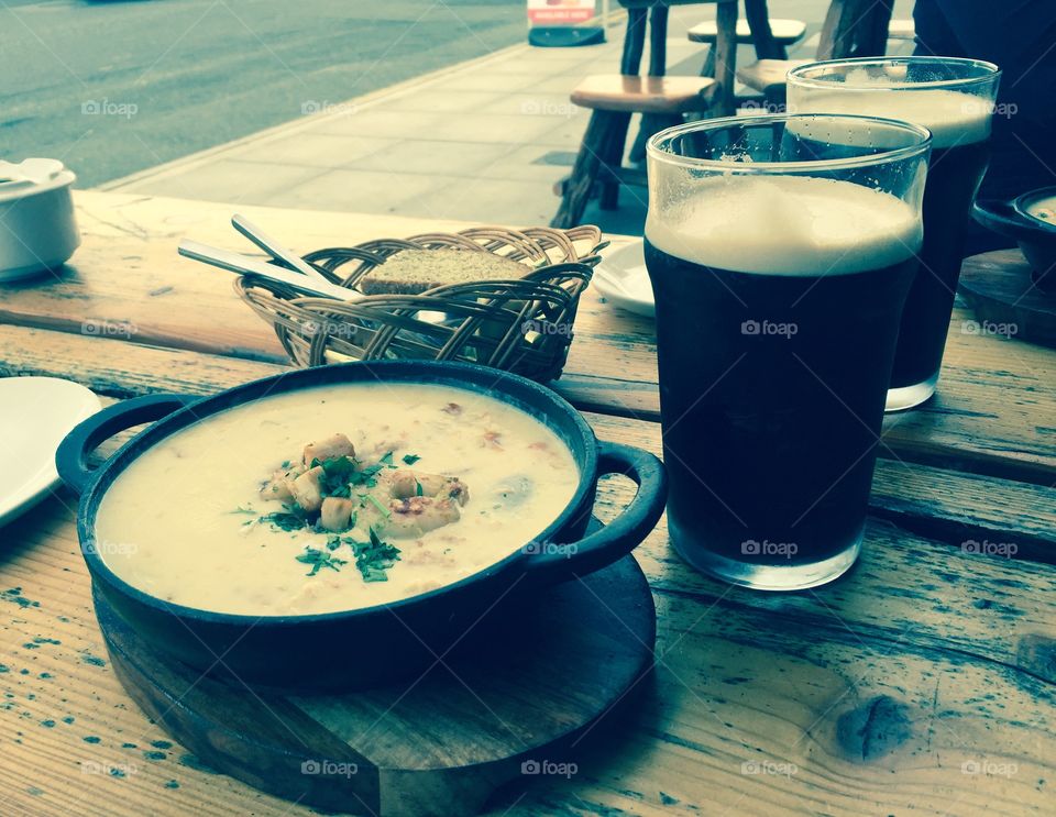 Seafood Chowder. Classic Irish meal by the sea.