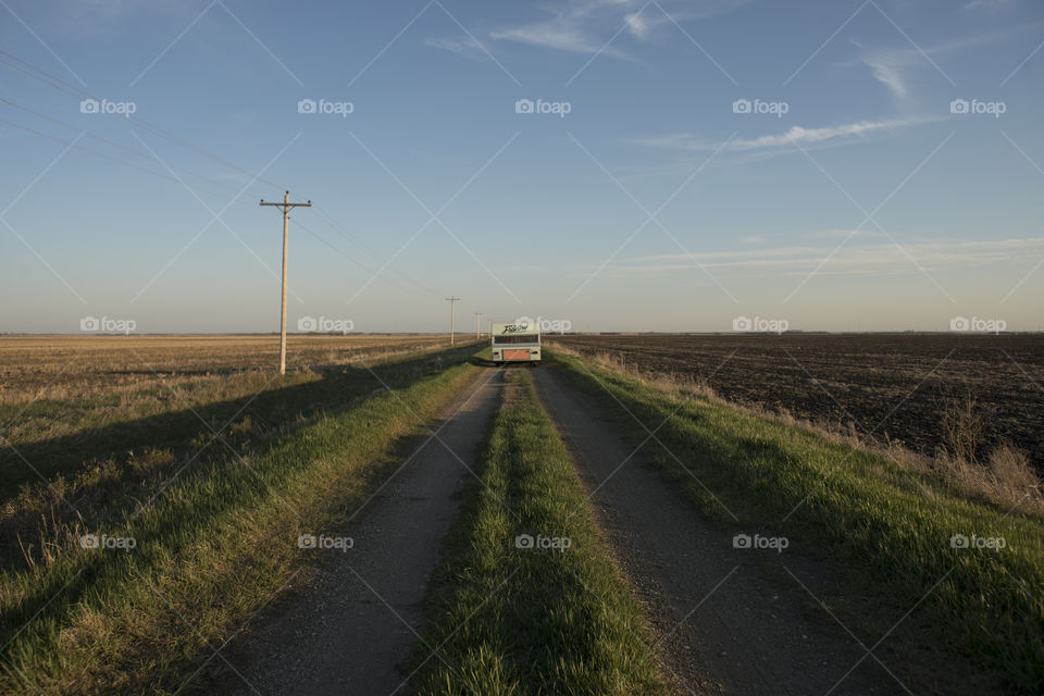 Travel trailer in the country